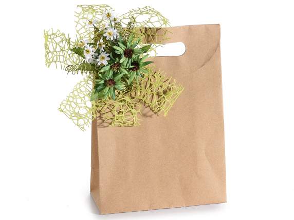 Medium natural paper bag with velcro closure and handle
