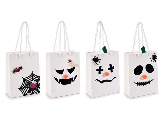 Paper bag with Halloween decorations