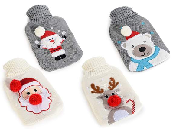 Hot water bottle with knitted lining Christmas decorations