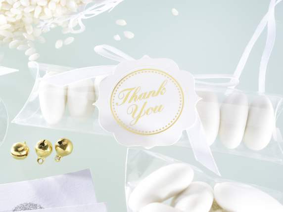 Box 18 party favor kit, box, tag, ribbon, bell
