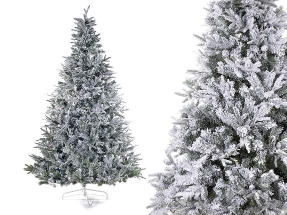 Super snowy Christmas pine tree Canada with pine cones H210