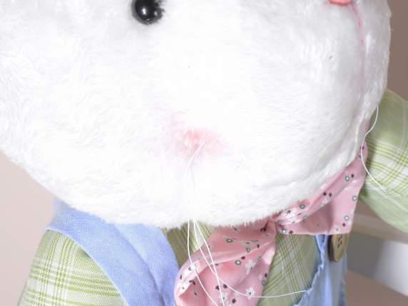 Cloth rabbit with extendable legs and dress