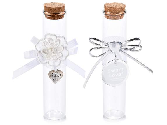 Wedding test tube for sugared almond with cork