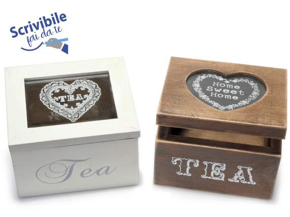 Wooden and glass tea-spice box