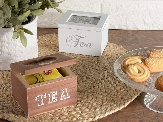 Tea - spice box in wood and glass