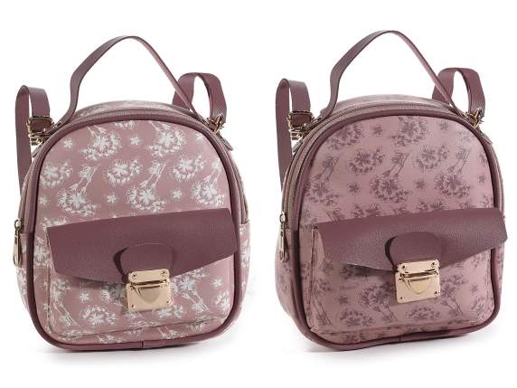 Zainetto-Borsa in similpelle Foulard con tasca frontale