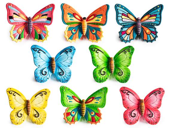 Aimant papillon en résine colorée