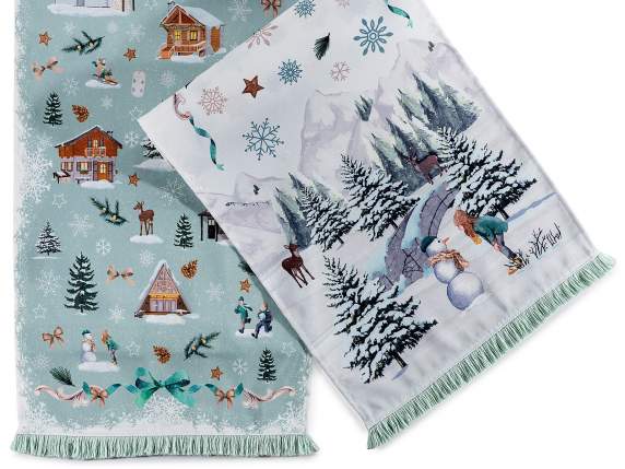 Covor de masa din material textil cu imprimeu de iarna140 cm