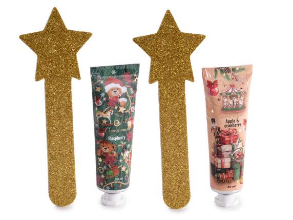 Pachet de Crăciun cu cremă de mâini de 30 ml și pilă stea
