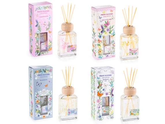 Fragancia para ambientes 100 ml con varilla y flores secas