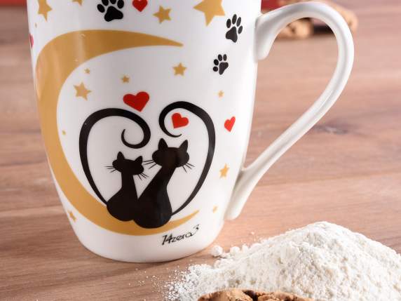 Mug en porcelaine Pretty Cat dans une boîte cadeau