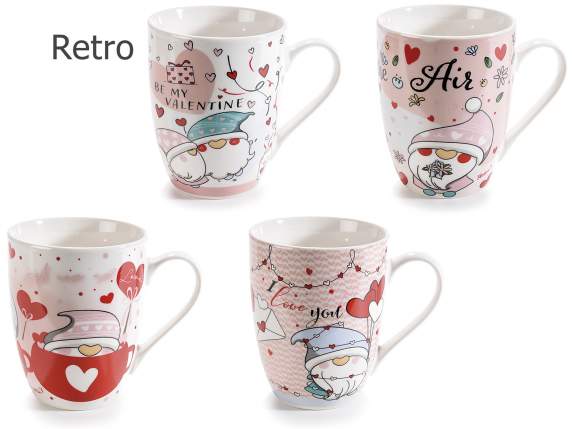 Cana de portelan de 350 ml cu gnomi indragostiti