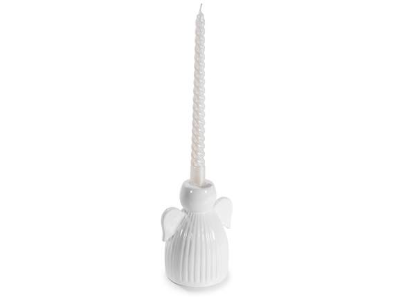 Set 2 ingeri portalumanari din portelan pentru lumanari stem