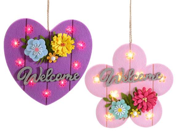 Decorațiune din pânză colorată cu lumini LED suspendate