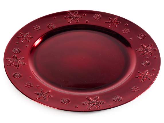 Placă de bază roșie din plastic rigid cu decorațiuni în reli