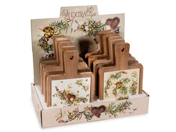 Scălă de tăiat din lemn și ceramică - trivet