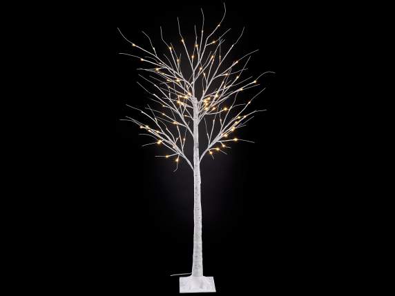 Arbre m1,60H effet bouleau, 96 LED blanc chaud, 96 branches