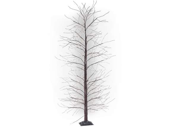 Arbre m 2,40 H marron, 2000 LED blanc chaud, 360 branches