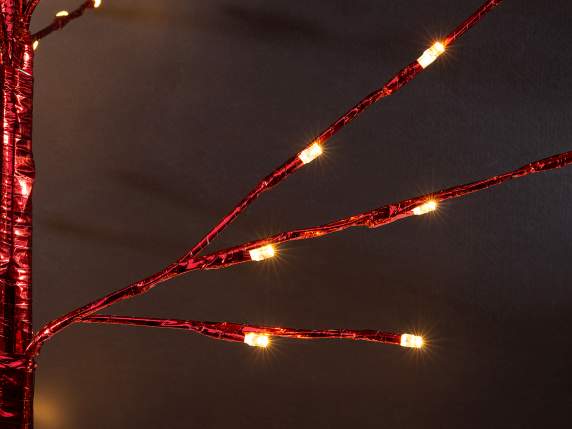 Arbre rouge de 1,80 m avec 232 LED blanc chaud et 107 branch