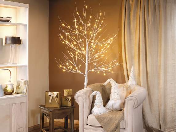 Arbre m2,10H effet bouleau 160 LED blanc chaud, 160 branches
