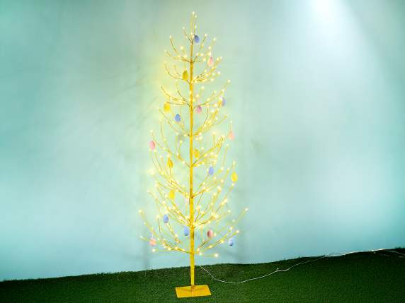 Arbre 1,80m H jaune 232 LED blanc chaud, 107 branches