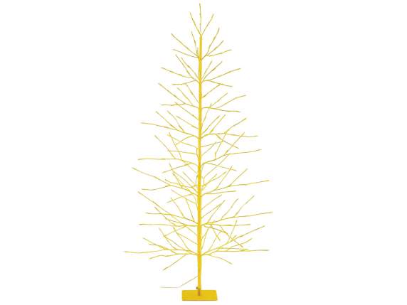 Arbre 1,80m H jaune 232 LED blanc chaud, 107 branches