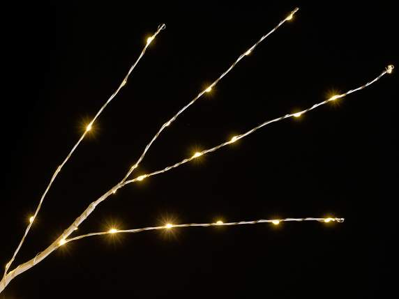 Arbre 2.10m H blanc avec 1700 LED blanc chaud, 272 branches