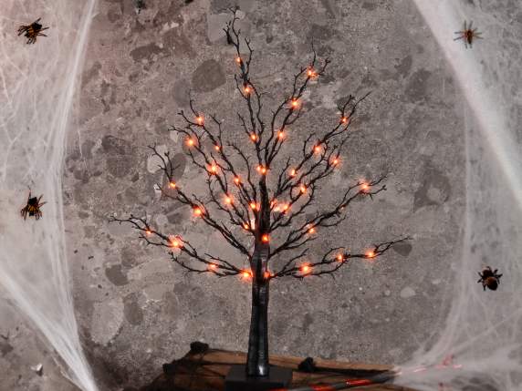Arbre de 60 cm de haut avec 40 LED orange et 10 branches