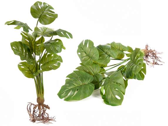 Artificial monstera bunch with roots