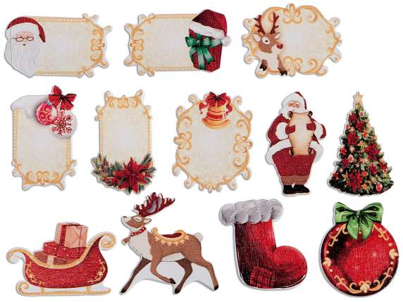 Présentoir 288 décorations Noël en bois avec ruban adhésif