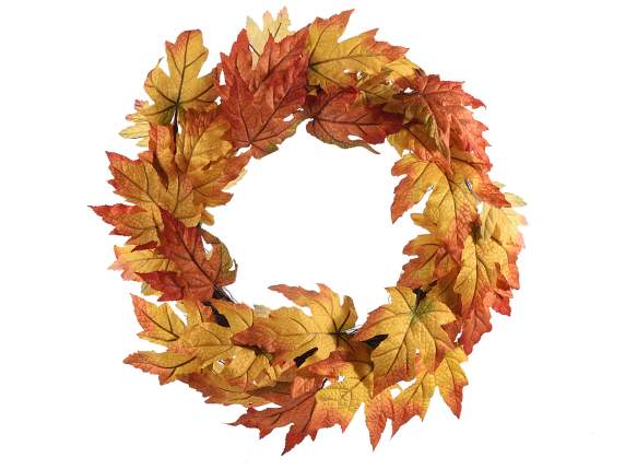 Garland of artificial autumn leaves