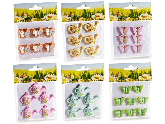 Blister avec décors de printemps en résine avec adhésif