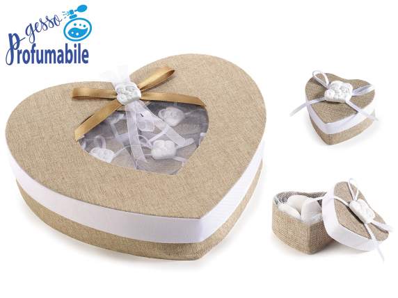 Coffret coeur avec 12 boîtes et craies de baptême
