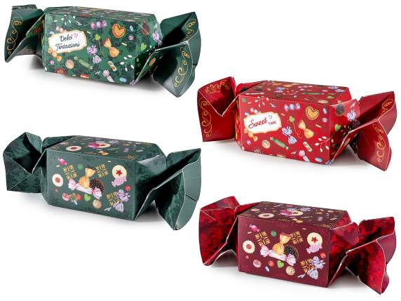 Boîte en papier à bonbons avec de délicieux motifs