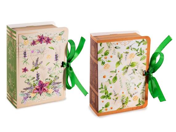 Boîte en papier en forme de livre avec ruban de fermeture im