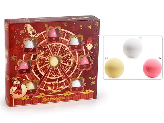 Coffret cadeau Grande Roue 8 bombes de bain parfumées 30 ml