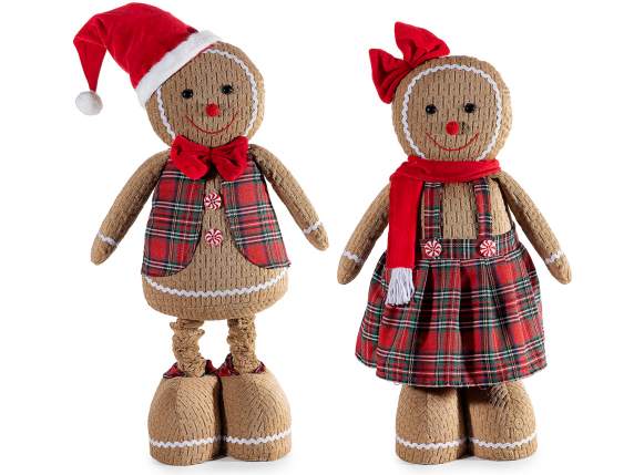 Bonhomme en pain dépice en tissu avec jambes extensibles