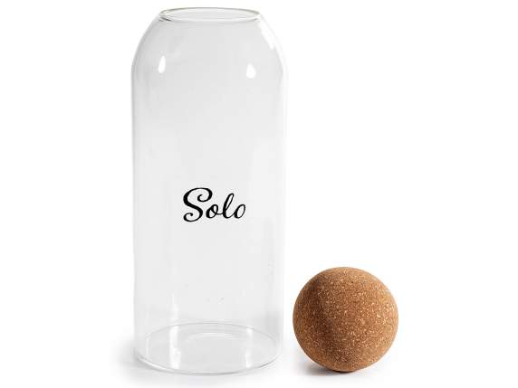 Set de 3 borcane alimentare din sticlă cu capace sferice din