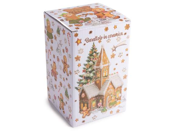 Borcan alimentar din ceramica cu decoratiuni din turta dulce