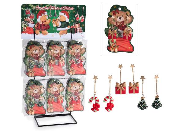 Paire de boucles doreilles avec décorations de Noël