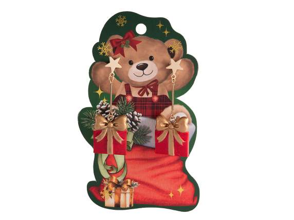 Paire de boucles doreilles avec décorations de Noël