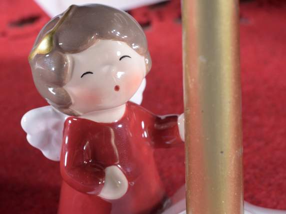 Bougeoir étoile en céramique avec décoration dange