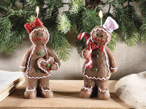 Bougie de Noël en forme de biscuit en pain dépices