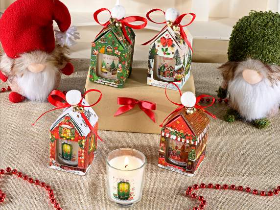 Bougie parfumée de Noël dans un verre