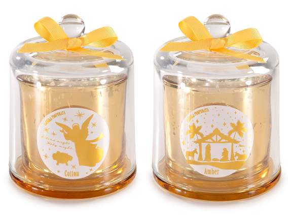 Bougie parfumée de la Nativité sous cloche en verre