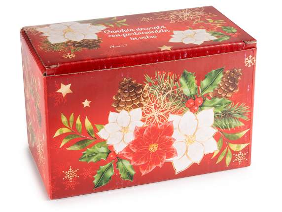 Bougie avec bougeoir en verre et décoration étoile de Noël
