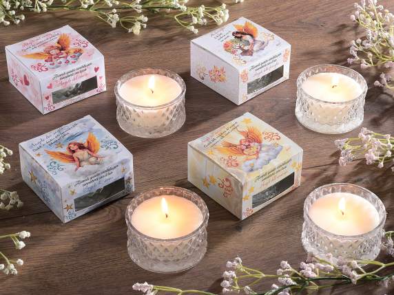 Bougie parfumée au soja dans un emballage en verre travaillé