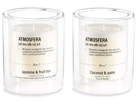 Bougie parfumée dans un pot en verre à double fond