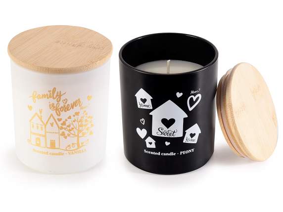 Bougie parfumée dans pot en verre avec couvercle hermétique