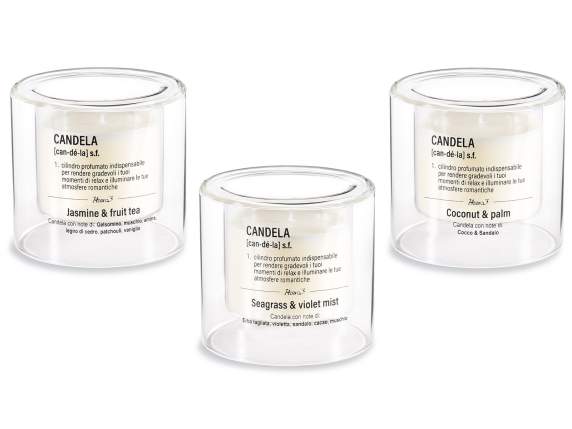 Bougie parfumée dans un pot en verre à double fond
